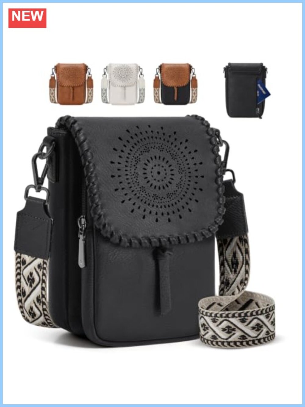 Small Crossbody Bag PU Leather Phone Purse RFID Card Slots